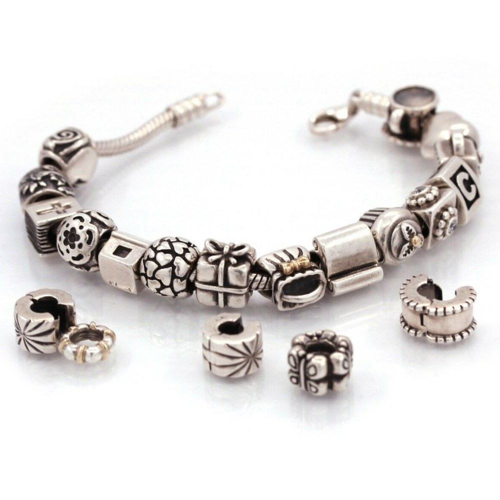 Pandora Sterling & 14K Gold 925 ALE Charm Bracelet